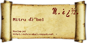 Mitru Ábel névjegykártya